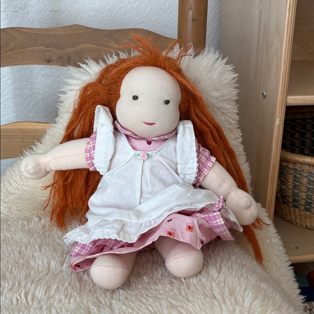 Kathe Kruse Germany Little Joys Waldorf Doll with orange red hair